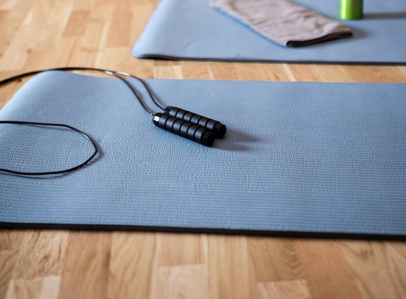 Mats in the fitness, exercise and gym room