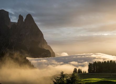 Das eindrucksvolle Bergpanorama der Seiser Alm