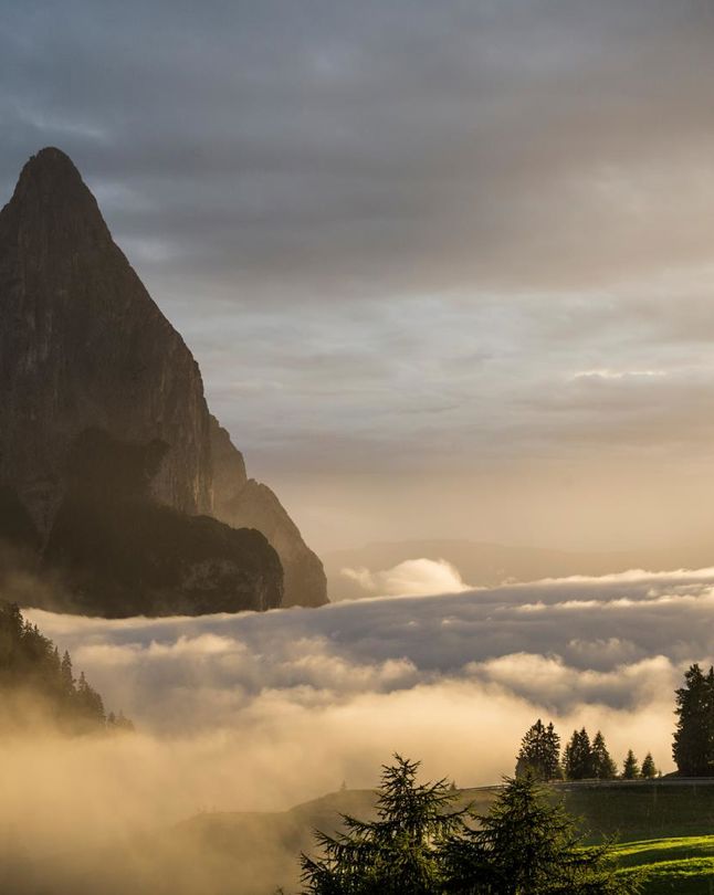 Das eindrucksvolle Bergpanorama der Seiser Alm