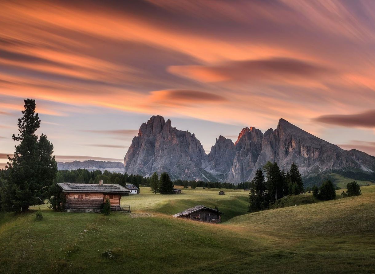 Die Seiser Alm im Abendrot